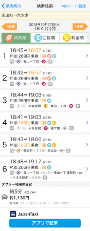 『Yahoo!乗換案内』と『JapanTaxi』が連携